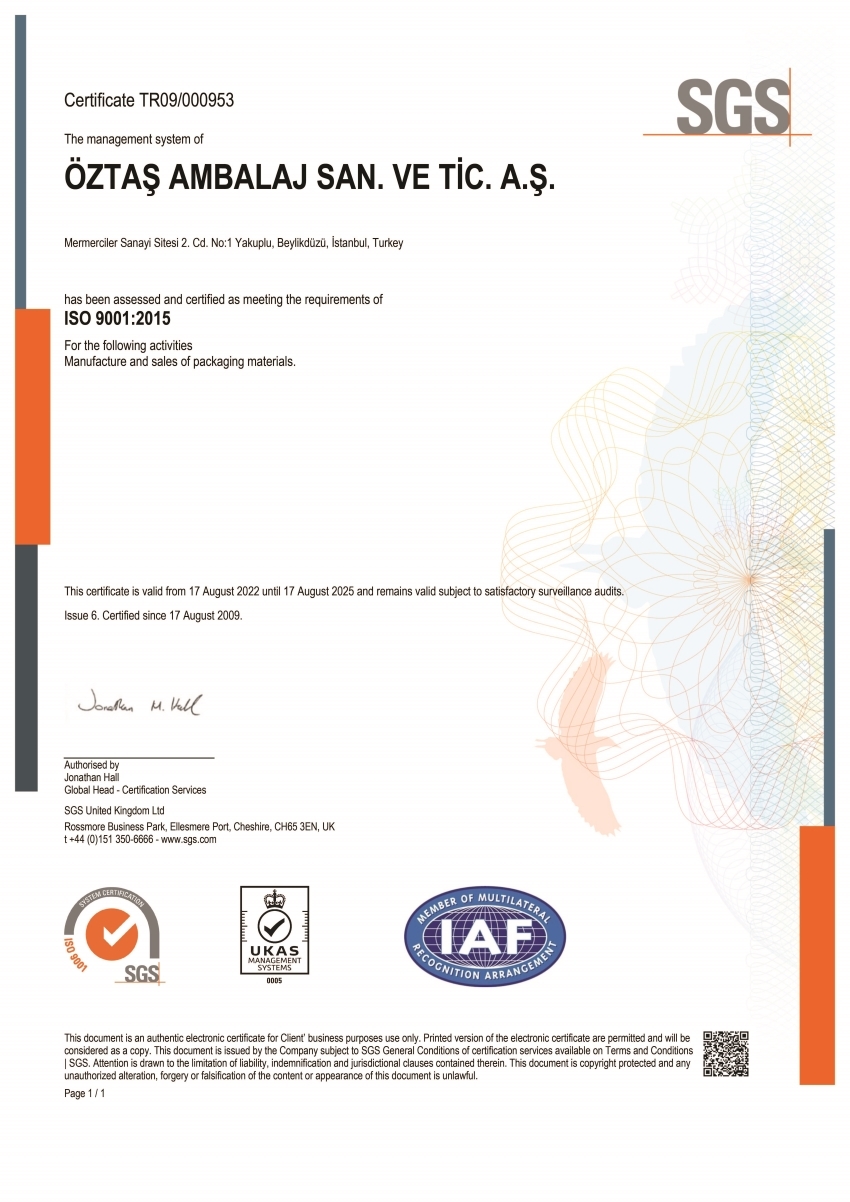 ISO 9001-2015 UKAS